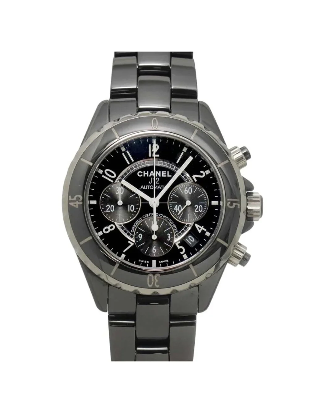 Chanel 41 Chronograph Watch Date Black Ceramic Automatic Winding